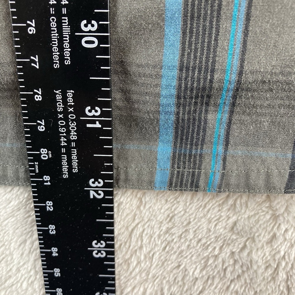 Tony Hawk Shirt Mens Size XXL Long Sleeve Button Up Gray Black Blue‎ Stripe - Picture 8 of 11